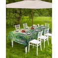 thumbnail image 4 of Outdoor Tablecloth with Umbrella Hole Zipper,Birch Forest Green Leaves Seamless Waterproof Zippered Table Cloth for Rectangle Tables,Vintage Oil Painting Art Patio Table Covers for Indoor Pinic Party, 4 of 6