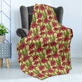 thumbnail image 4 of Flower Soft Flannel Fleece Blanket, Hand Drawn Like Sketchy Floral Pattern of Gladiolus Spring Season Blooms, Cozy Plush for Indoor and Outdoor Use, 70" x 90", Yellow Coral and Green, by Ambesonne, 4 of 5