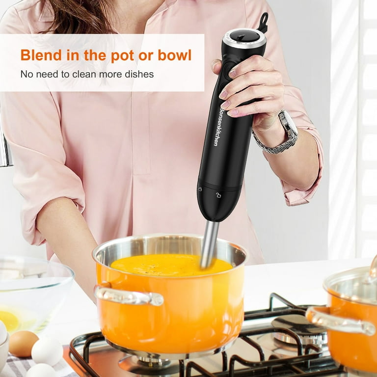 Bonsenkitchen Powerful Handheld Mixer for Whipping Cream, Flour, Food Beater 5-Speed 300W Hb8002, Black