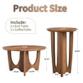 thumbnail image 2 of MIYZEAL Mid-Century Modern 3-Piece Round Living Room Table Set, Coffee Table & 2 Matching End Tables for Apartment & Small Space, 2 of 6