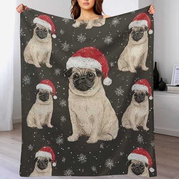 RKSupls Christmas Throw Blanket ,Cute Dog Decorative Blanket for Home Bed Sofa Couch,50x60 in