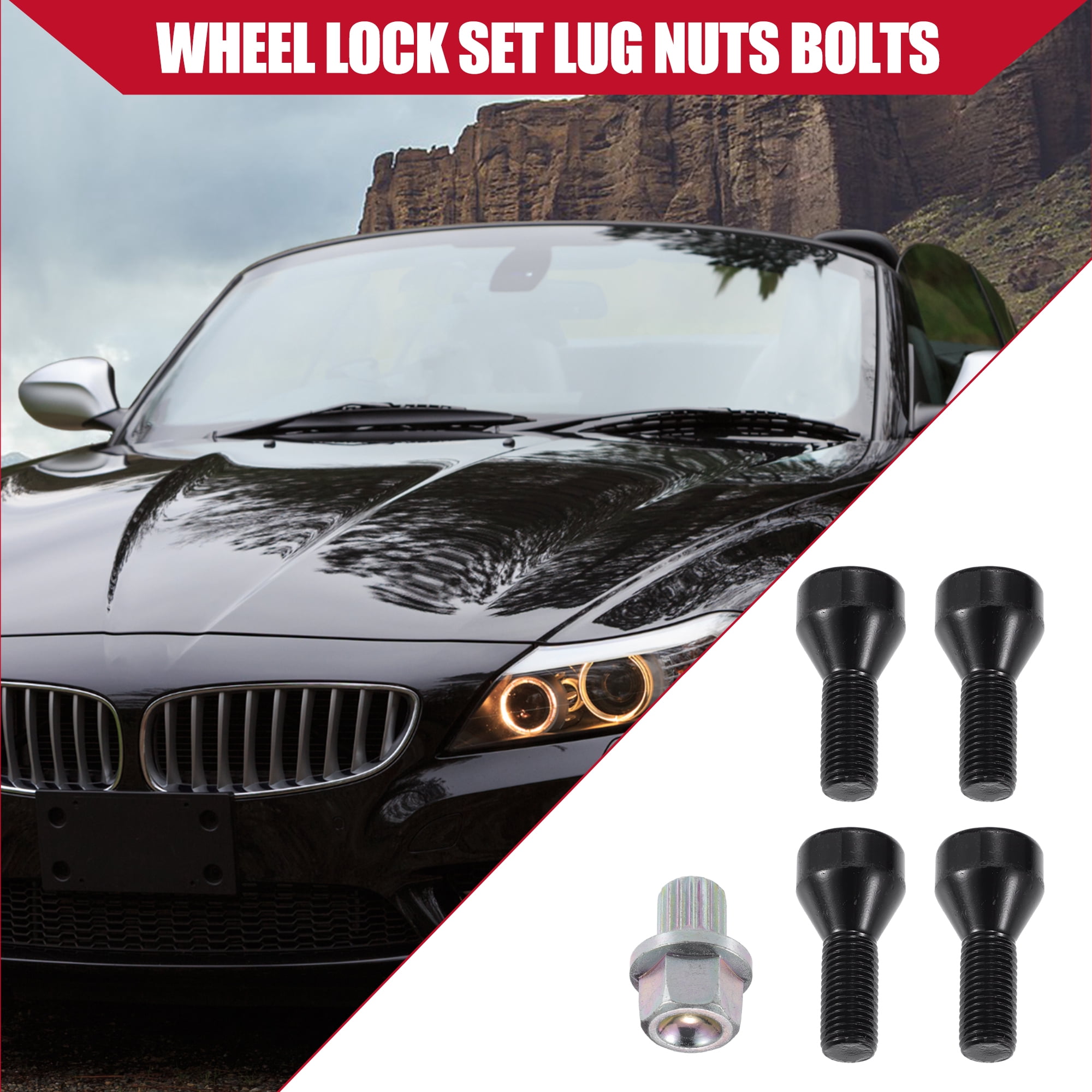 Unique Bargains Wheel Lock Set Lug Nuts Bolts for BMW 528i 1978-1987 and Z4 2003-2008