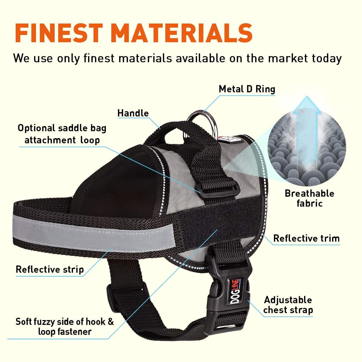 DogLine - Dog Harness, Reflective No-Pull Adjustable Pet Vest with Handle for Walking, Training, Service and Outdoors - Breathable No - Choke Room for Patches( Aztec Design: Girth 18" - 25")