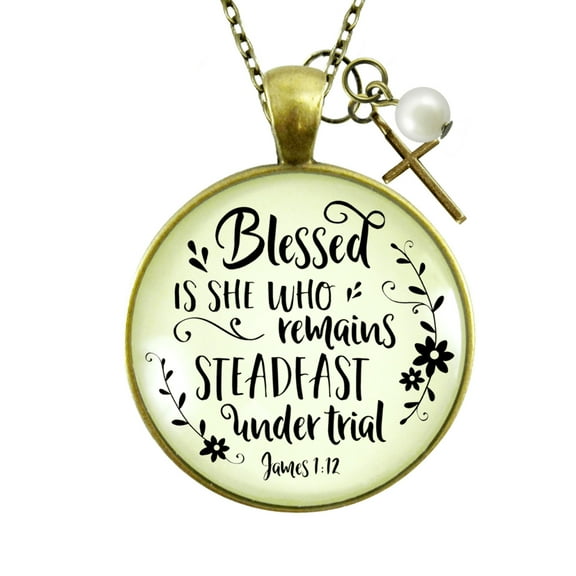 Blessed Steadfast Faith Necklace Gutsy Goodness Female Adult Bronze Metal Jewelry