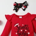 thumbnail image 6 of Baby Girls Green Red Christmas Mesh Dress New Born Santa Baby Romper And Skirt Outfit, 6 of 9