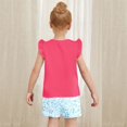thumbnail image 4 of Summer Outfits for Girls Size 8-9 Cute Ruffle Cotton Graphic Tees Shorts 2 Piece Outfits Clothes Set Hot Pink, 5 Y, 4 of 7