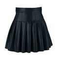 thumbnail image 5 of Riforla Leather Mini Skirt Women Fashion Pleated High Waist Short Solid Pu Skirt Women's Skirts Navy S, 5 of 5