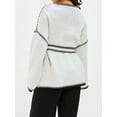 thumbnail image 3 of Women'S Trendy Casual Loose Oversized Color Block Long Sleeve Open Front Sweater Cardigan for Women White M, 3 of 8