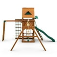 Gorilla Playsets Navigator Wooden Swing Set with Monkey Bars, Builtin Picnic Table, and Swing