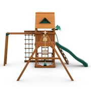Gorilla Playsets Navigator Wooden Swing Set with Monkey Bars, Built-in Picnic Table, and Swing Set Accessories