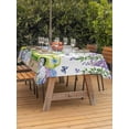 thumbnail image 3 of Outdoor Tablecloths with Umbrella Hole & Zipper, Blue Purple Floral Tablecloth Rectangle 60x84 Inch, Spring Country Hydrangea Flower Truck Waterproof Table Cloth, Patio/Pool/Picnic Table Covers, 3 of 8