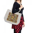 thumbnail image 2 of Earth Tones Shopping Bag, Geometric Pattern with Retro Style Inspired by Intricacy of Gothic Era, Eco-Friendly Reusable Bag for Groceries Beach and More, 15.5" X 14.5", Cream, by Ambesonne, 2 of 2