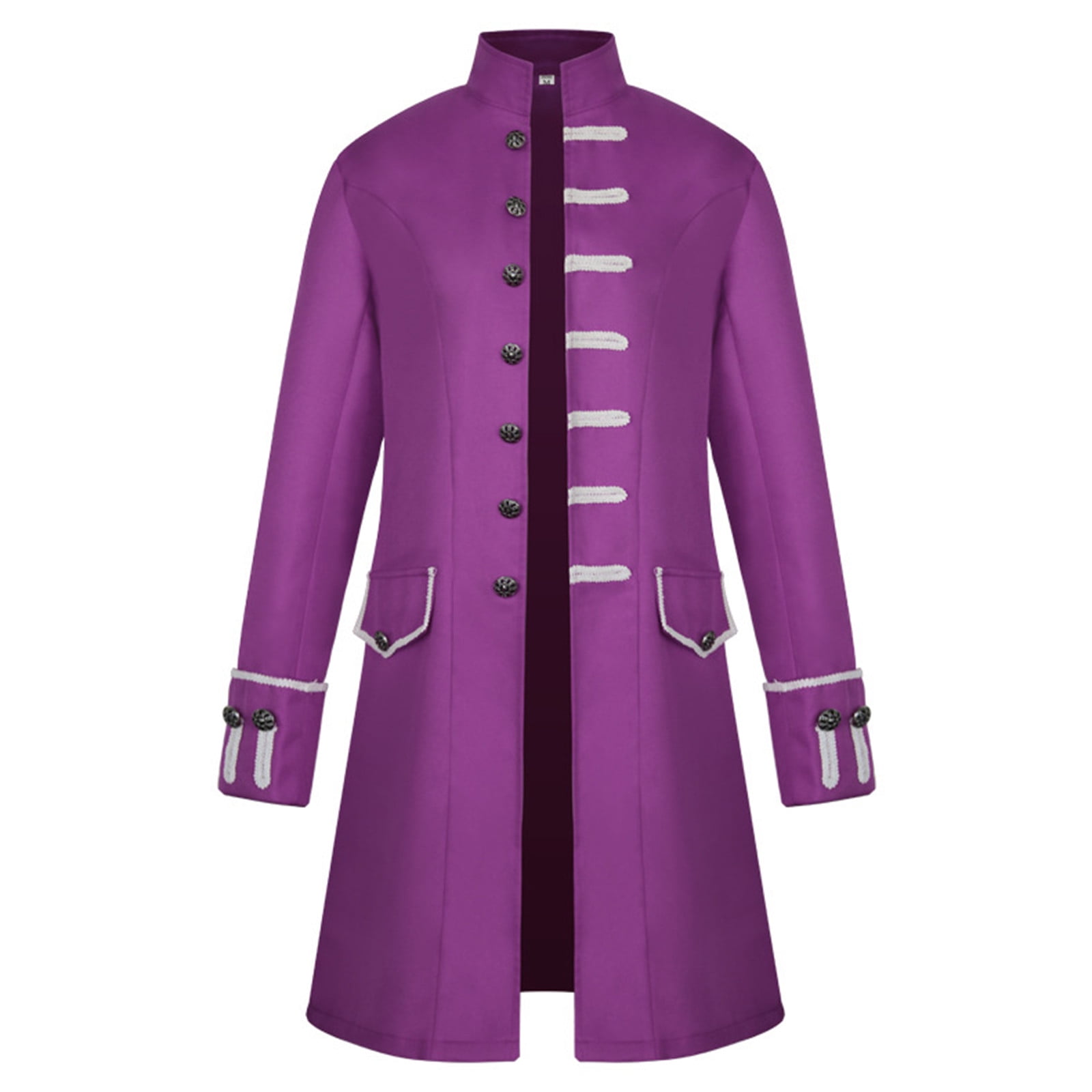 WREESH Mens Steampunk Tailcoat Medieval Vintage Frock Coat Single