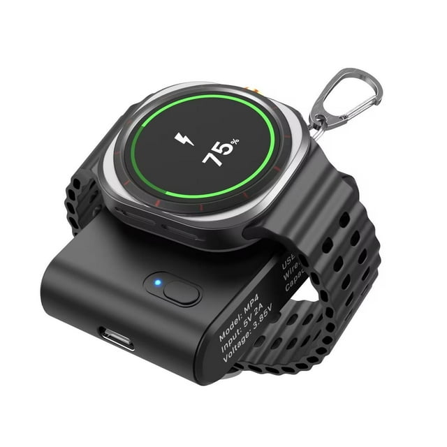 Cargador de Reloj TQTHL Negro 2 en 1 Portátil para Galaxy Watch 7 Ultra y Samsung Gear S3 para Hombr