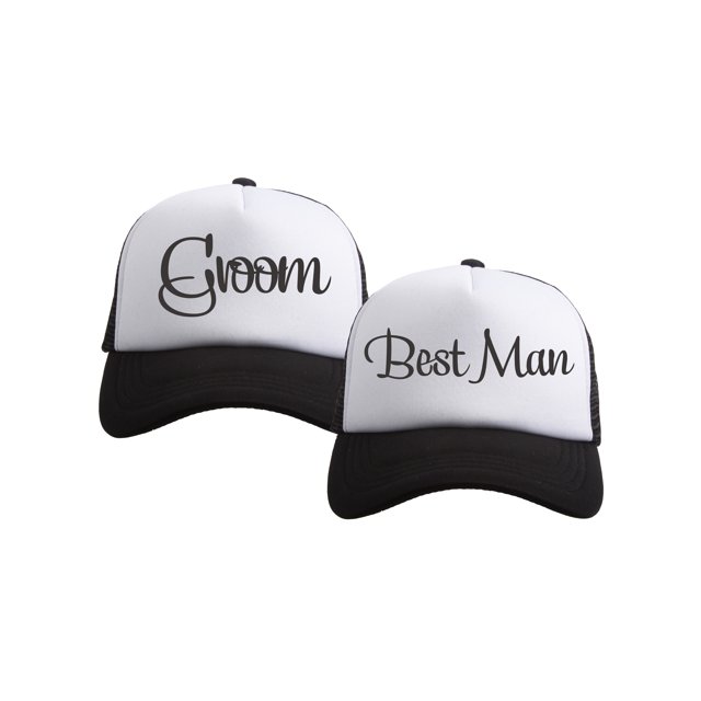 Gravity Threads Wedding Squad Trucker Hat - Groom/Best Man - Black/White