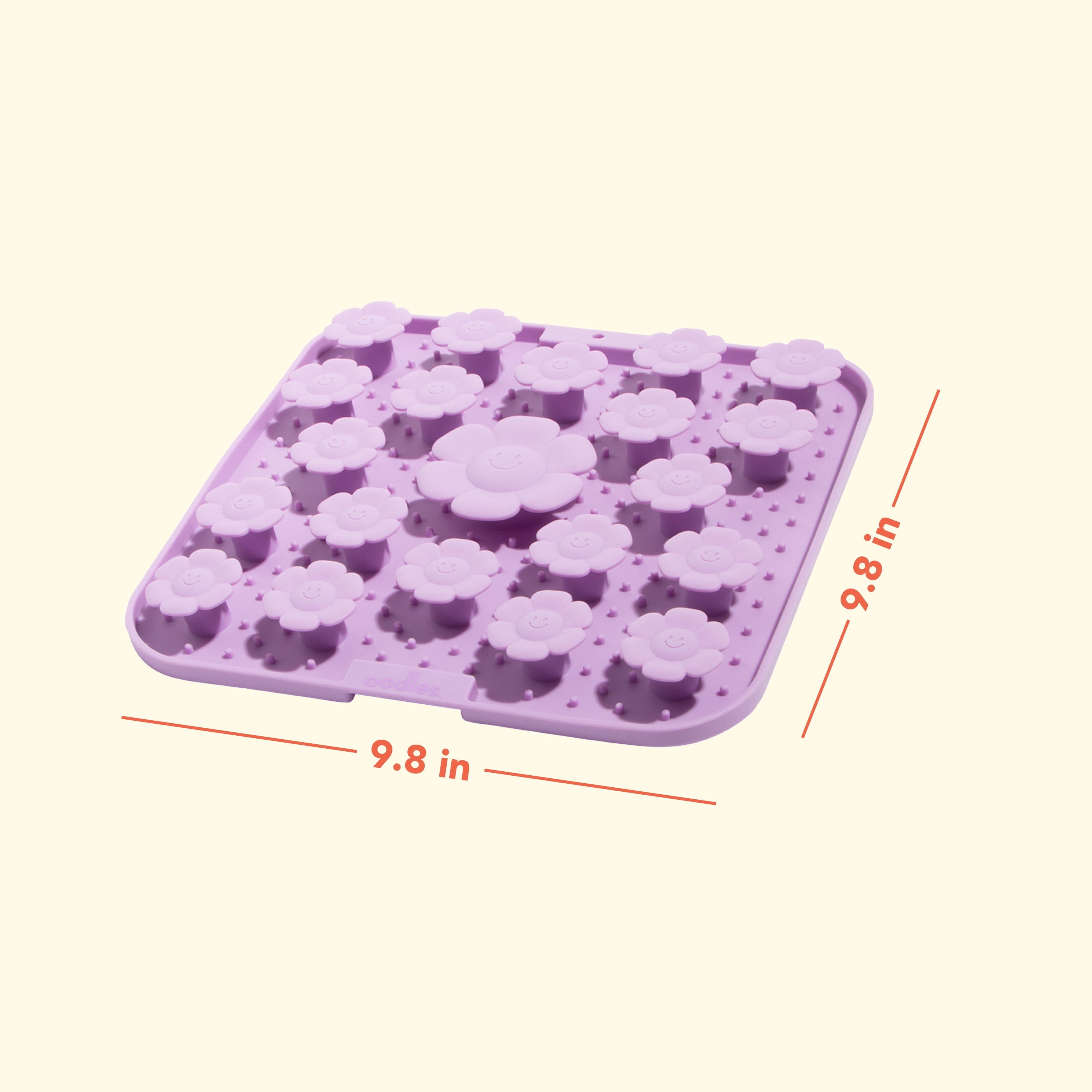Oodles Silicone Smiley Daisy Dog Slow Feeder Lick Mat, Purple, One Size