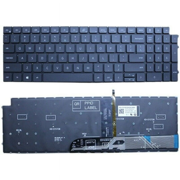 New US Black Backlit English Laptop Keyboard (Without Frame) Replacement for Dell Inspiron 15 3511 3515 15 5510 5515 7510 16 Plus 7610 Light Backlight