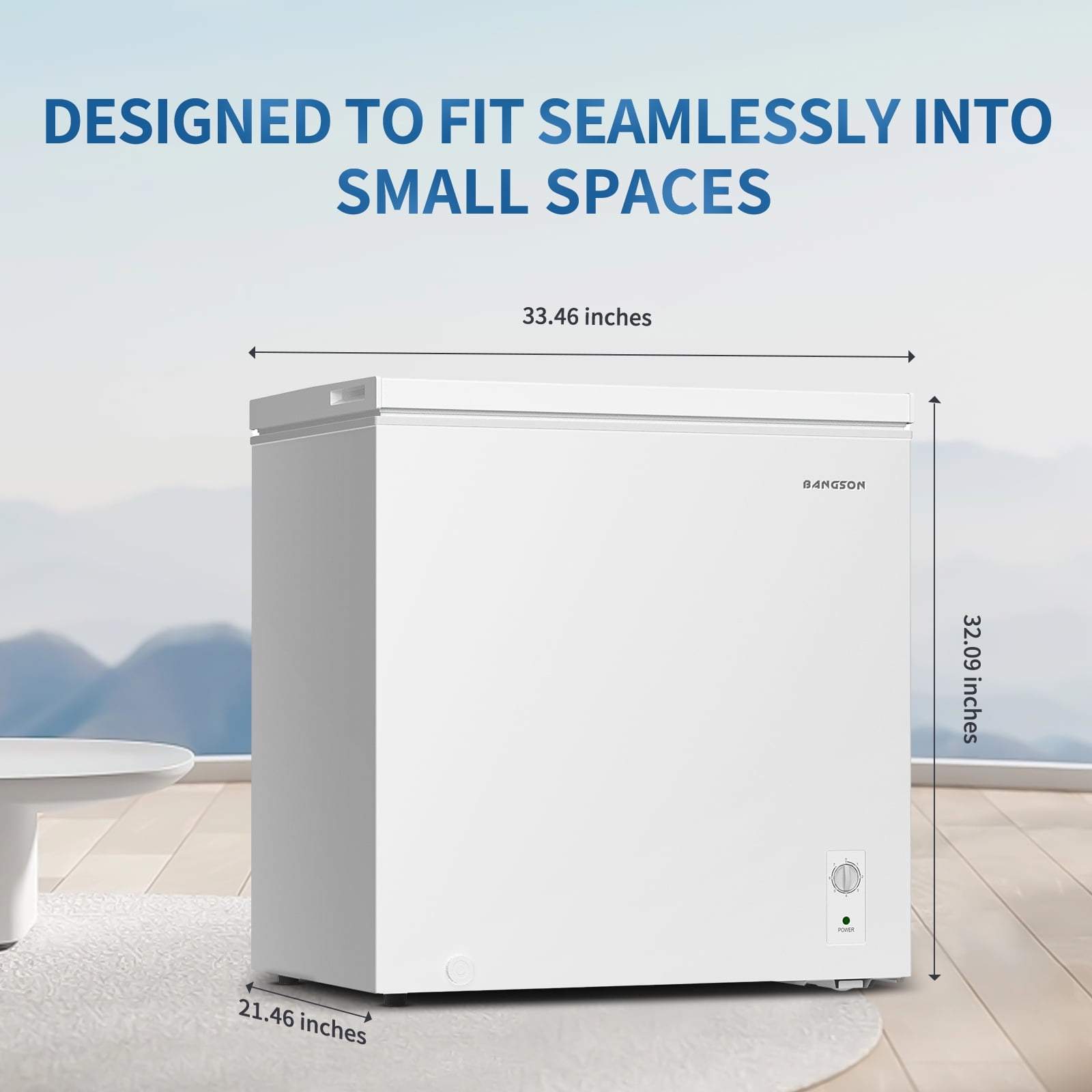 BANGSON 7.1 Cu.Ft Chest Freezer,Deep Freezer with Adjustable Thermostat, Quiet Operation for Home/Garage/Apartment,White