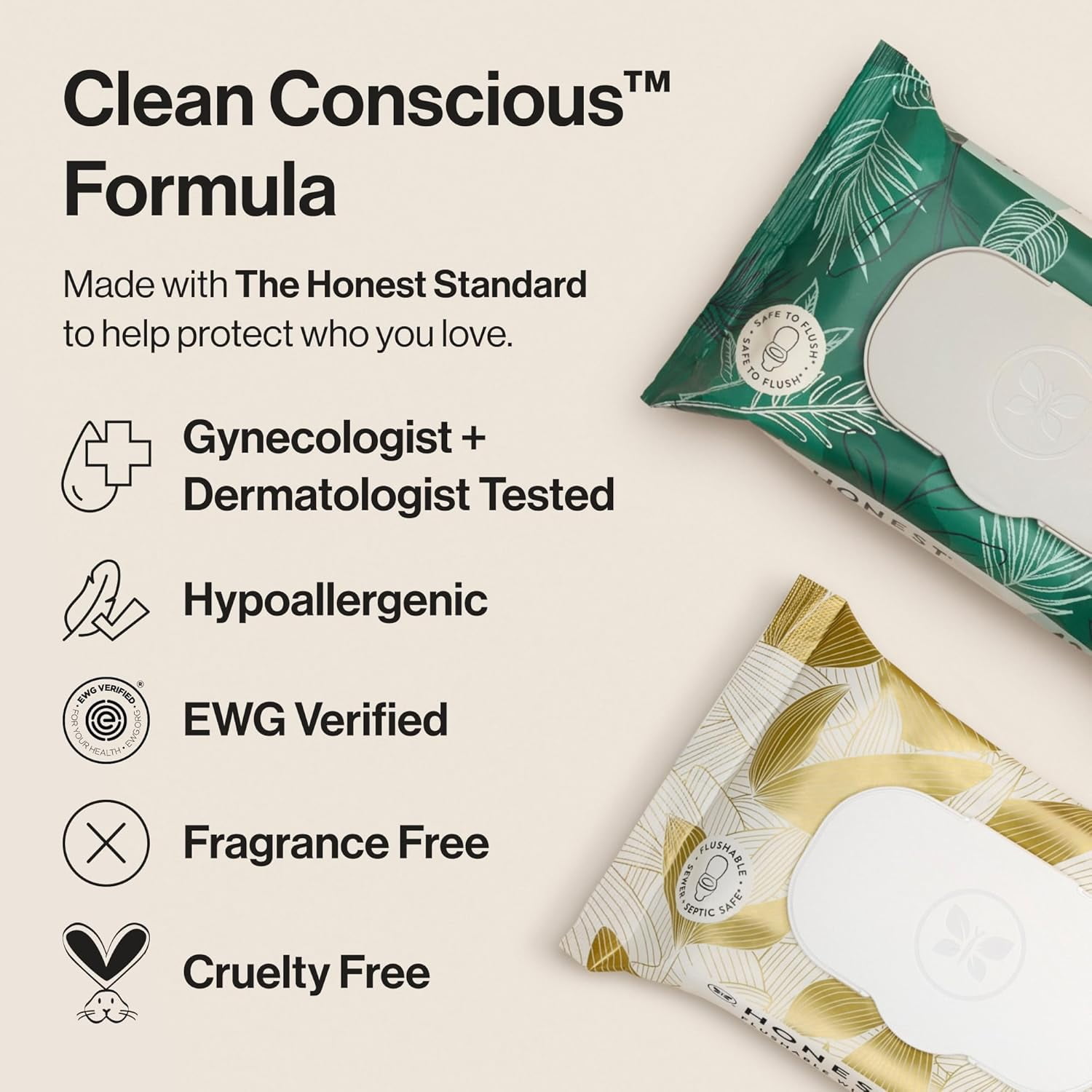 Hypoallergenic Flushable Wipes for Sensitive Skin, Tropical Leaves, 336 Count