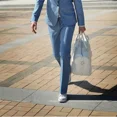 thumbnail image 5 of Pantalones de traje ajustados para hombre, de poliéster trenzado, color blanco, para verano, antiarrugas, ropa de diseño, ropa de trabajo, 2024, 5 of 5