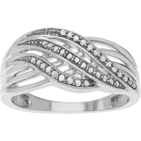 Brinley Co. Women's 1/5 Carat T.W. Diamond Sterling Silver Pave Twist Fashion Ring