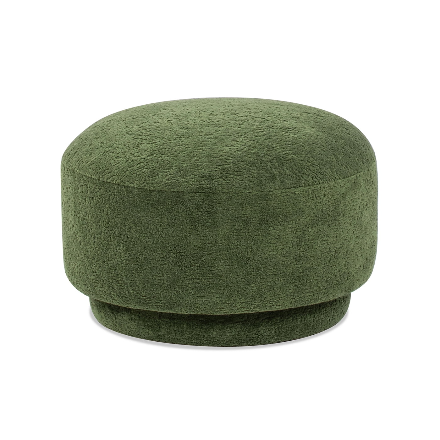 Jennifer Taylor Home Fuji 15" Mushroom Footstool Ottoman, Moss Green Fleeced Teddy