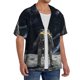 thumbnail image 2 of Balery Astronaut Standing In The Moon Camisa Casual de Manga Corta con Botones para Hombre, Texturizada, Estilo Cubano, para Playa, Verano-X-Large, 2 of 5