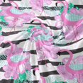 thumbnail image 4 of SKYSONIC Velvet Plush Throw Thermal Blanket - 4x5FT - Tropical Pink Flamingo Printed for Couch Bed Sofa Car, 4 of 5