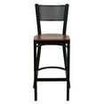 thumbnail image 6 of Flash Furniture HERCULES Series Black Grid Back Metal Restaurant Barstool - Cherry Wood Seat, 6 of 7