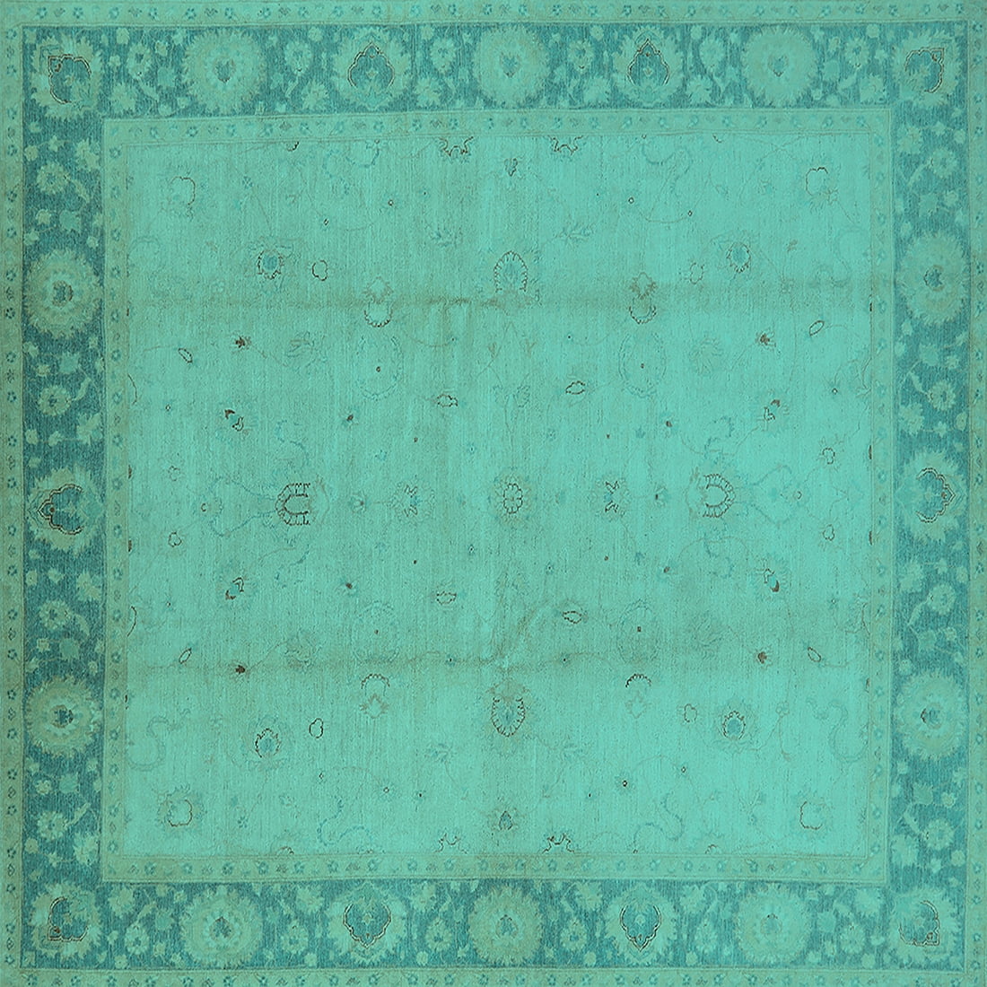 Turquoise Mediterranean Rug Ahgly Company Indoor Square Oriental Turquoise Blue Traditional Area ...