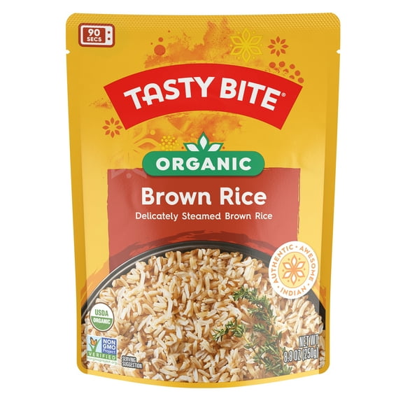 Tasty Bite Organic Brown Rice, Ready to Eat, Microwavable, Vegan,  Gluten-Free, 8.8 Oz