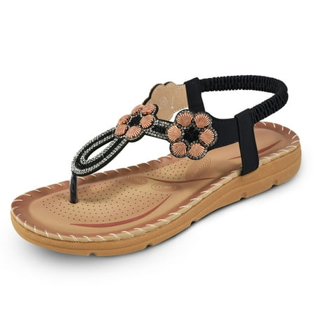 

Womens Flat Sandals Bohemian Summer Beach Flip Flops Thong Shoes