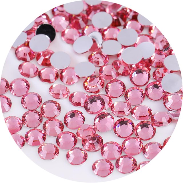 4500 piezas SS6 0.079 in diamantes de imitación planos para uñas, manualidades, purpurina, gemas redondas, cristales, ropa, zapatos (rosa)