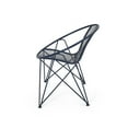 thumbnail image 6 of Raiven Outdoor Modern Iron Club Chair, Set of 2, Matte Navy Blue, 6 of 10