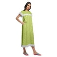 thumbnail image 3 of Moomaya Printed WoMen's Button Placket Mid Calf Nightdress Cotton Nightwear, 3 of 6