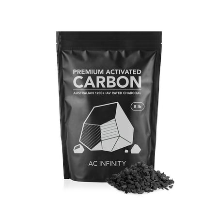 AC Infinity Premium Activated Carbon 8 lb. Australian Charcoal Supply Replacement for 4″ and 6″ Refillable Carbon Filters Air Filtration Odor Scrubbing for Use in Grow Tents Grow Rooms Hydroponics