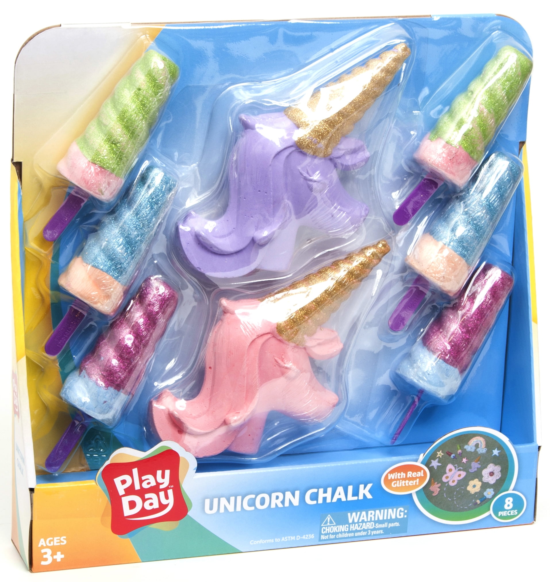 Play Day Unicorn Chalk Set, 8 Pieces