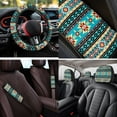 thumbnail image 4 of Yuyamidu Fashion Aztec 14 Pcs Car Seat Covers with Steering Wheel Cover,Seat Belt Covers Cup Holder with Keychain,Novelty Automotive Protector Set Unverisal Fit Cars SUV Turcks, 4 of 7