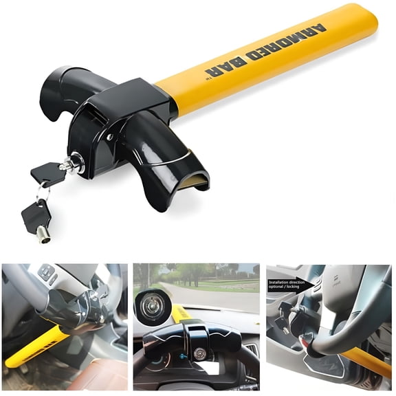 GJX Steering Wheel Lock, T Shape Car Lock Clamp, Anti-Theft Lock for Trailer Car Truck