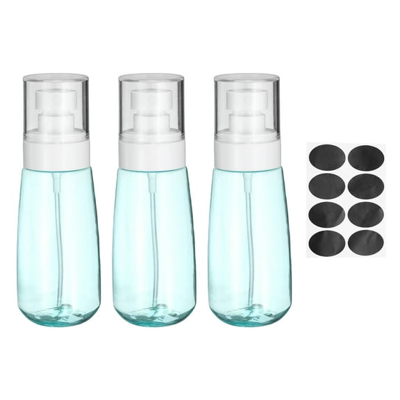 3Pcs Small Spray Bottles, 100ml/3.4 oz Travel Size Spray Bottle Fine Mist with Labels (Blue/Clear)
