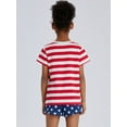 thumbnail image 4 of Beezizac 4th of July Pajamas for Big Girls Independence Day Stars & Stripes Jammies Clothes PJ Set Size 10, 4 of 7