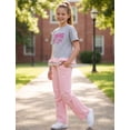 thumbnail image 5 of OBEEII Summer Clothing Set for Kids Girls Vintage Printed T-shirt with Pants Y2K 2 Piece Streetwear Casual Hip-hop Jogger Outfits, 5 of 9