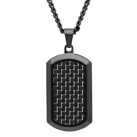 tag dog pendant necklace chain steel zigzag stainless
