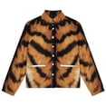 thumbnail image 4 of Jackets for Women Winter Coat Jackets Flannel Stand Collar Jacket(Tiger Stripes Beautiful Orange,Size:S-4XL), 4 of 7