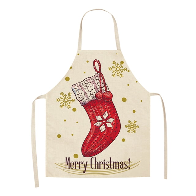 Packing Cubes and Compression Bags Christmas Apron For Women Adjustable Bib Kitchen Aprons, Snowman Holiday Apron For Party,Christmas Decorations