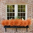 thumbnail image 5 of Morttic 6 Pack Artificial Fall Flowers Fake Eucalyptus Plant UV Resistant No Fade Faux Plastic Shrubs Home Garden Porch Patio Autumn Decoration (Green Orange), 5 of 8