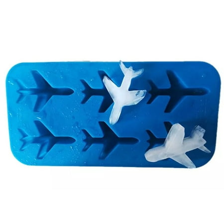 

3D 8 Hole Dolphin Fish Penguin Blue Jet Plane Silicone Fondant Chocolate Mold Ice Cube for Ice Ball Cream Mar Ca Decor Tools