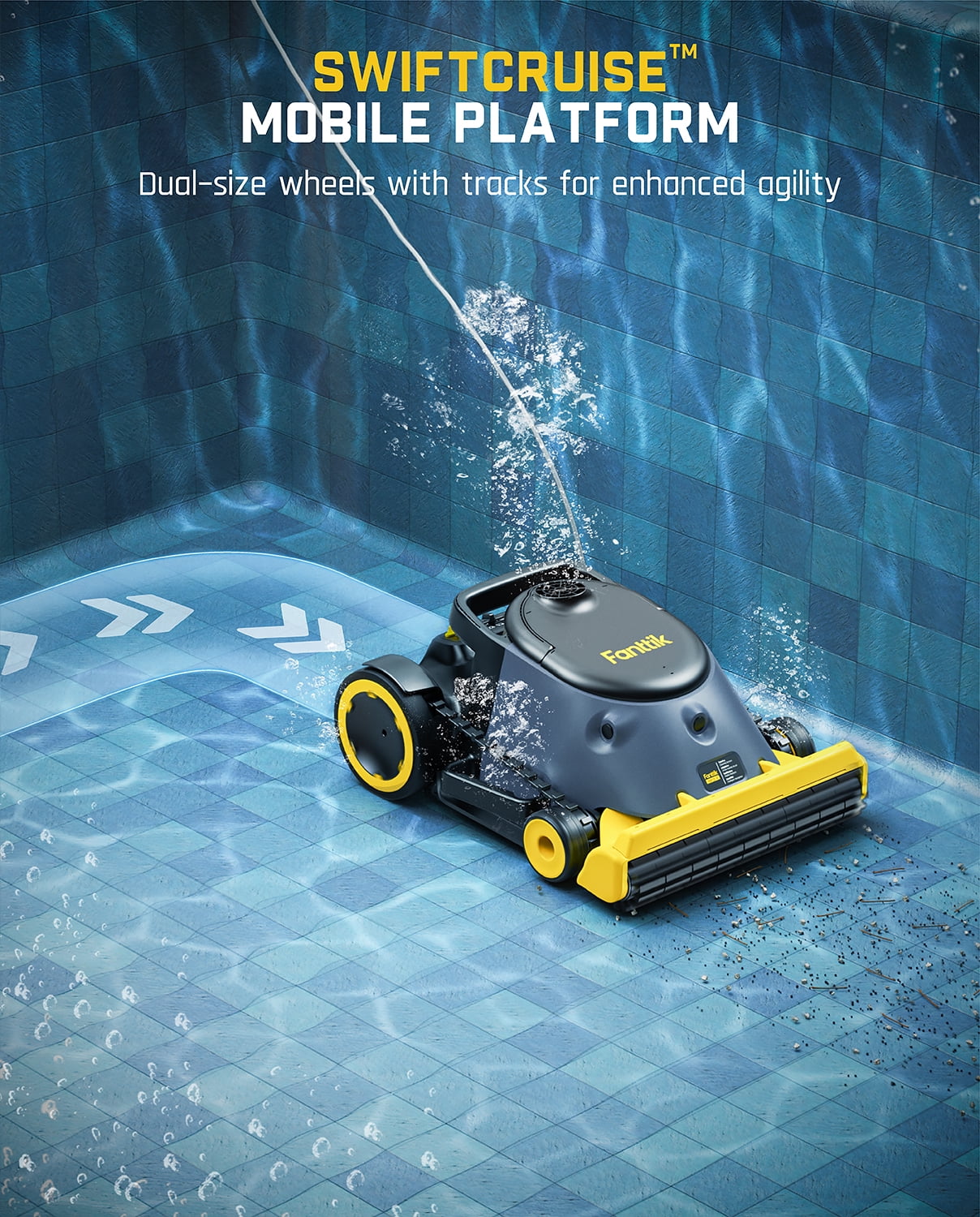 Fanttik Aero X Cordless Robotic Pool Cleaner – 4X Efficiency, 6H Runtime, Cleans Waterline, Walls & Floor,Up to 5382 Sq.Ft, APP & Remote Control