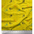 thumbnail image 1 of Soimoi Yellow polyester Crepe Fabric Dot & High Heels Women Print Fabric by Yard 42 Inch Wide, 1 of 3