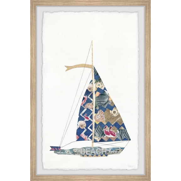 Parvez Taj Beach Sailing Framed Wall Art